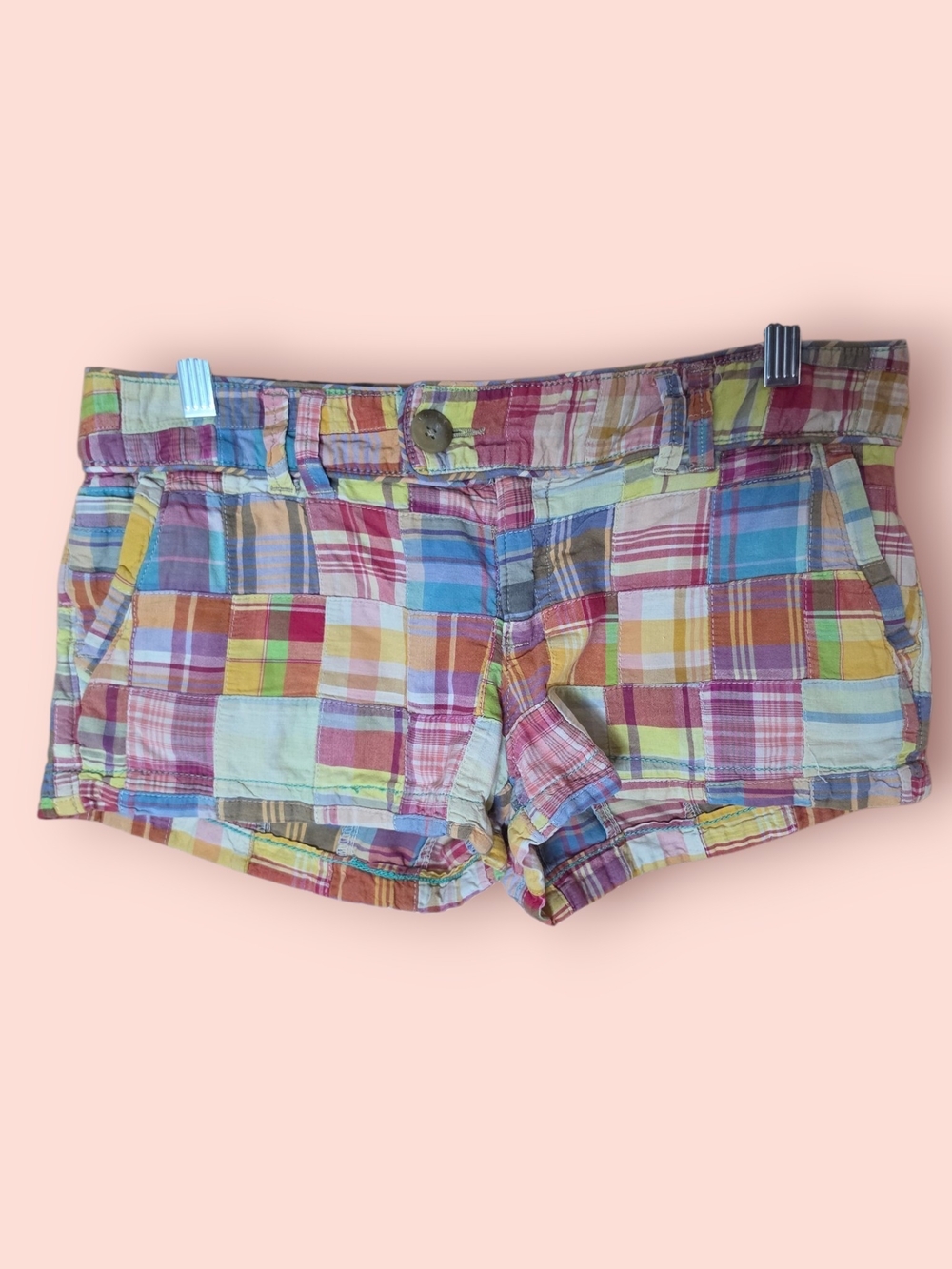 American Eagle Outfitters Multicolor Plaid Patchwork Shorts